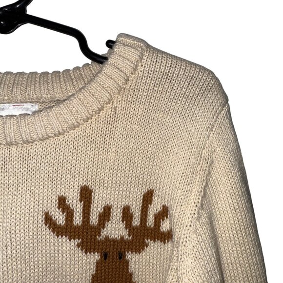 Holiday Time Beige Reindeer & Santa Knit Sweater 5T - Picture 2 of 7